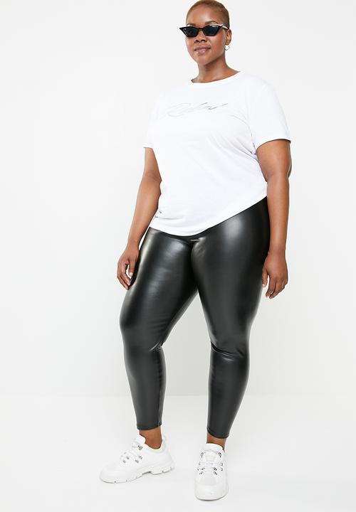 STYLE REPUBLIC PLUS - Wet look leggings - black