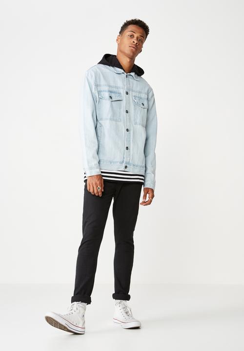 Cotton On - Hooded denim jacket - blue