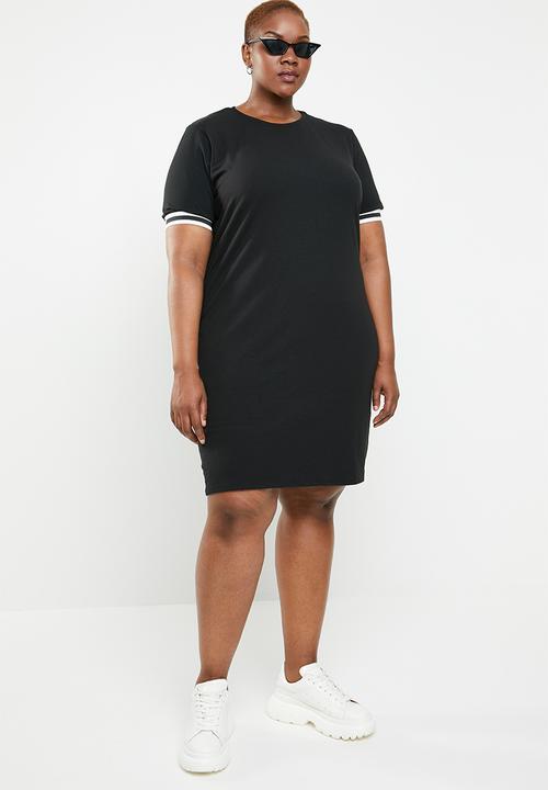 STYLE REPUBLIC PLUS - Athlete T-shirt dress - black
