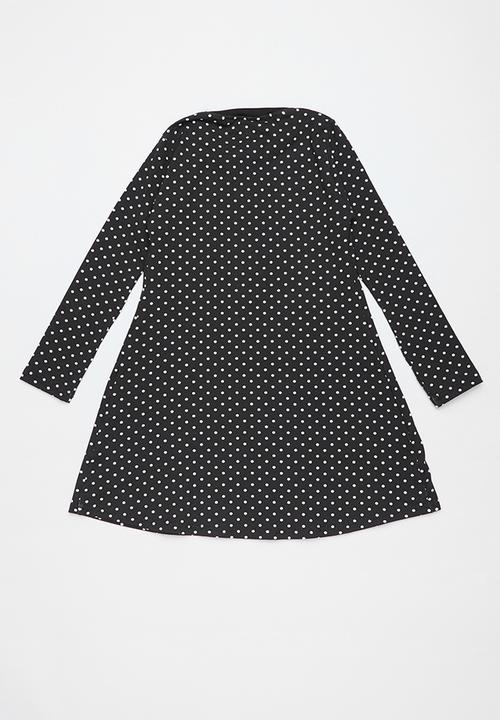Rebel Republic - Kids long stripe sleeve dress - navy & grey