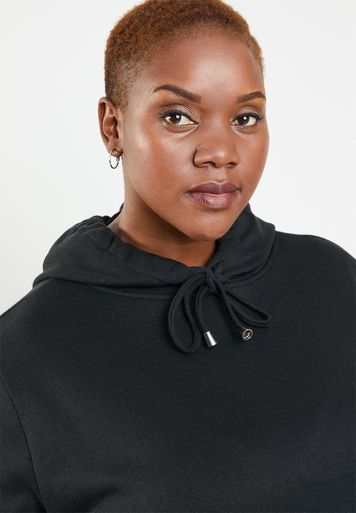 STYLE REPUBLIC PLUS - Slogan hoodie - black & white