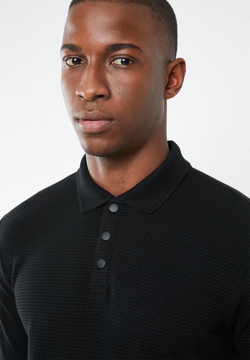 Jack & Jones - Polo long sleeve tee - black