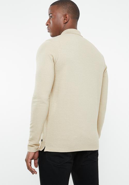 Jack & Jones - Polo long sleeve tee - beige