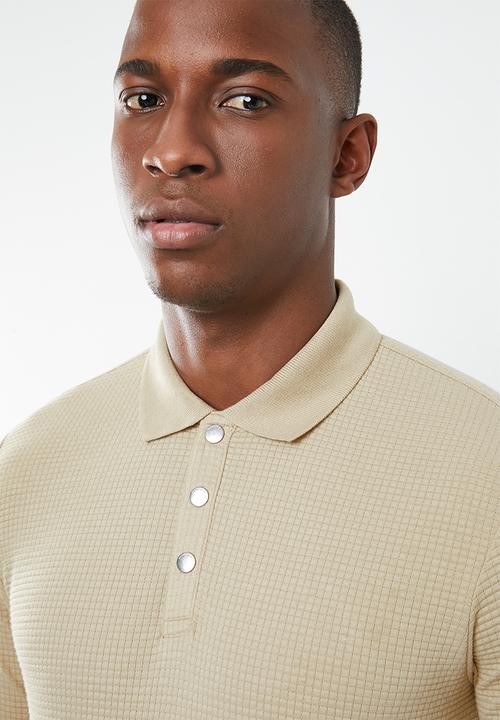 Jack & Jones - Polo long sleeve tee - beige