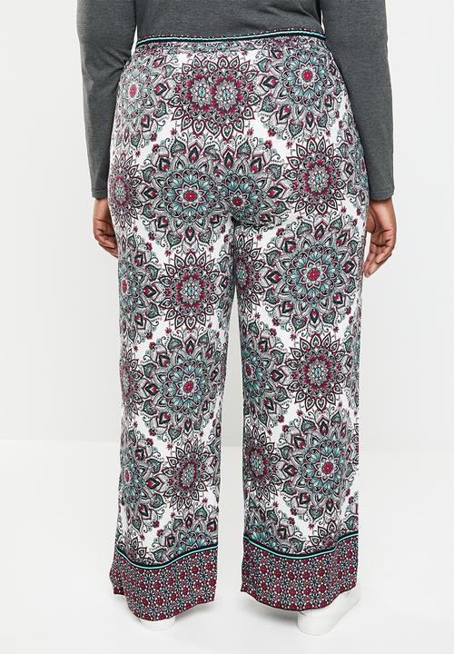 STYLE REPUBLIC PLUS - Wide leg flat front pants - multi