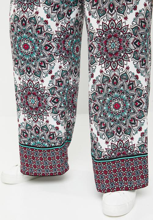 STYLE REPUBLIC PLUS - Wide leg flat front pants - multi