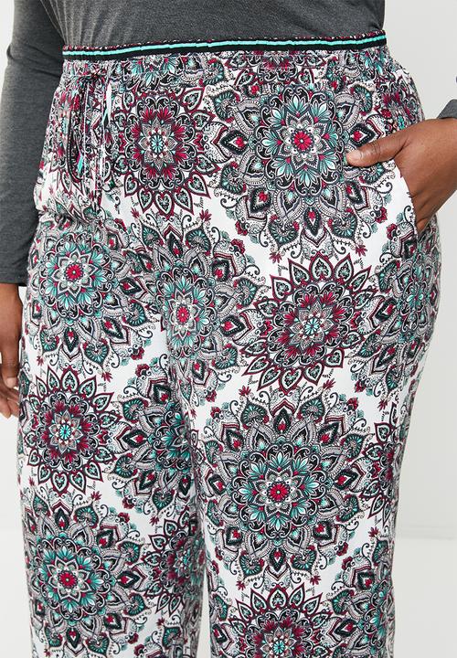 STYLE REPUBLIC PLUS - Wide leg flat front pants - multi