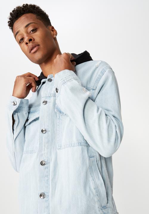 Cotton On - Hooded denim jacket - blue