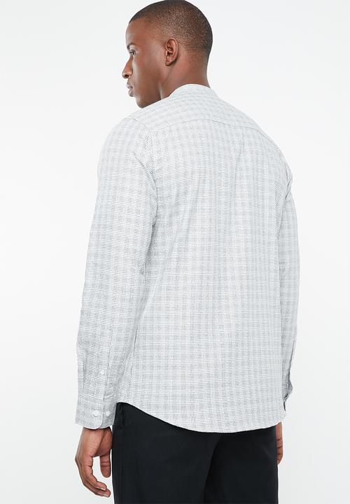 Selected Homme - Gab slim fit check shirt - white & black