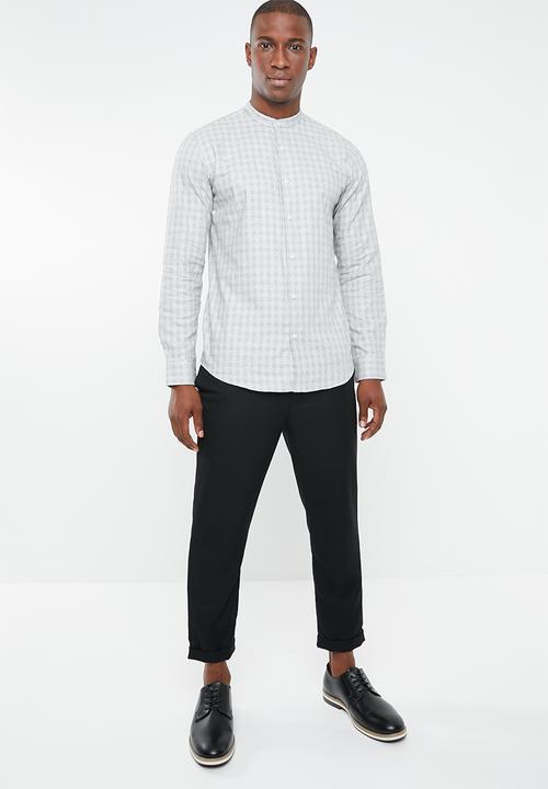 Selected Homme - Gab slim fit check shirt - white & black