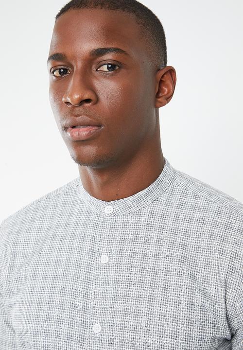 Selected Homme - Gab slim fit check shirt - white & black