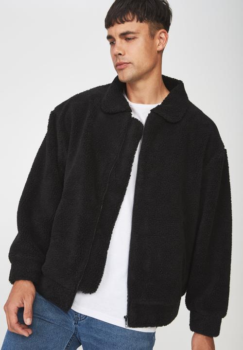 Teddy Fleece Zip Up Black Cotton On Jackets Superbalist Com