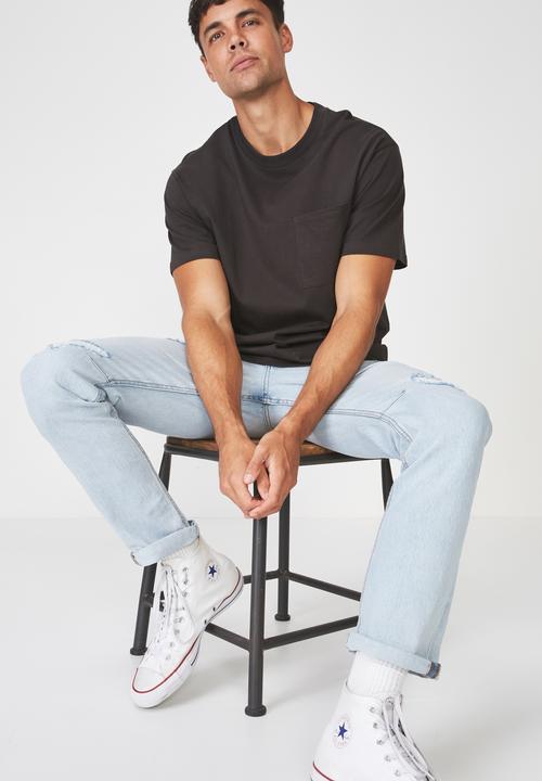 Cotton On - Rips tapered leg jean - blue