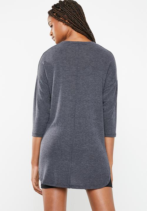 Superbalist - 2 Pack textured knit top - charcoal & cream