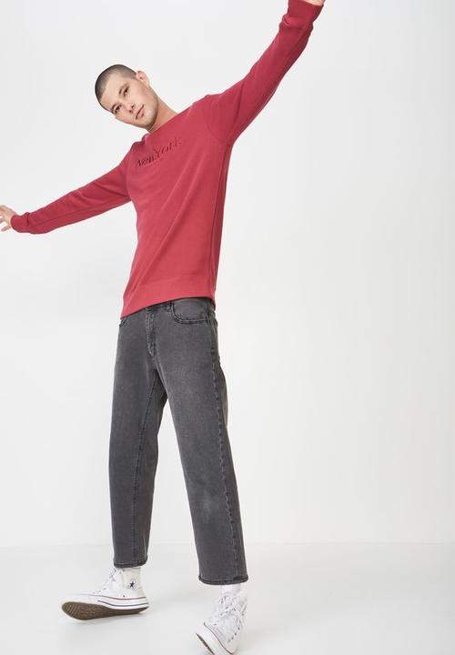Cotton On - New york translate crew fleece - red