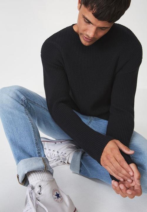 Cotton On - Box crew knit - black
