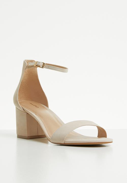 ALDO - Villarosa leather heel - bone nubuck