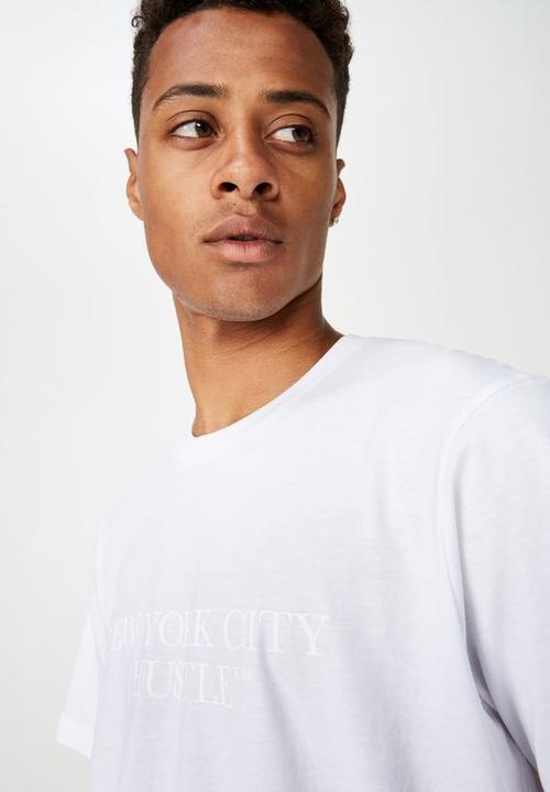 Cotton On - Nyc hustle urban t-shirt - white