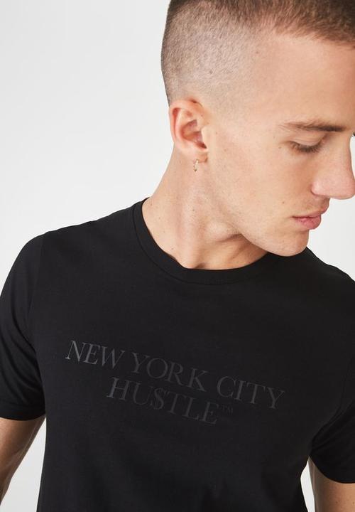 Cotton On - Hustle urban t-shirt - black