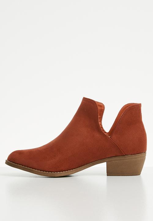 Jada - Slip on flat ankle boot - rust