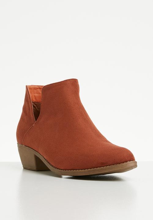 Jada - Slip on flat ankle boot - rust