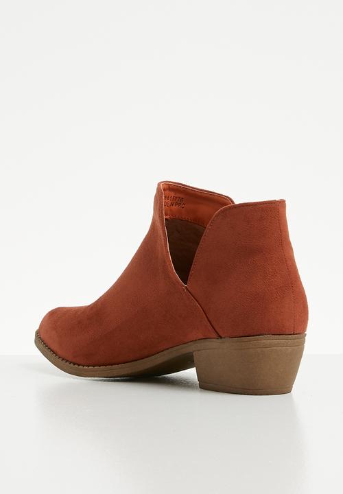 Jada - Slip on flat ankle boot - rust