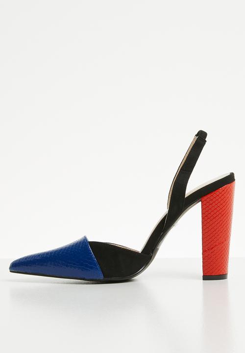 Plum -  Colour-block heel -multi