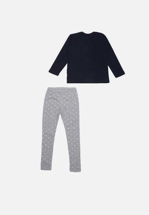 Pop Candy - Kids long sleeve top with leggings - navy & grey