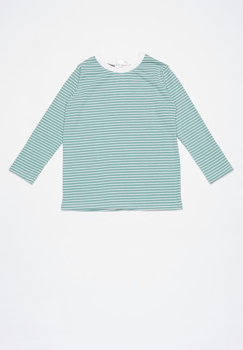Pop Candy - Kids 3 pack long sleeve top - grey & green
