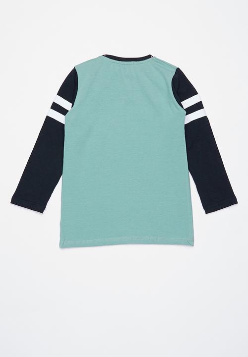 Pop Candy - Kids 3 pack long sleeve top - grey & green
