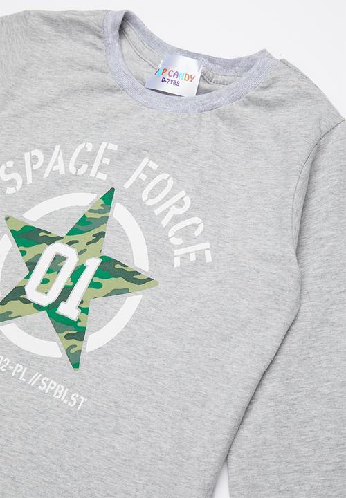 Pop Candy - Kids 3 pack long sleeve top - grey & green