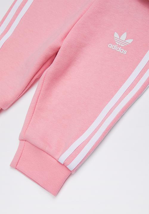 adidas Originals - Adidas trefoil tracksuit - pink & white