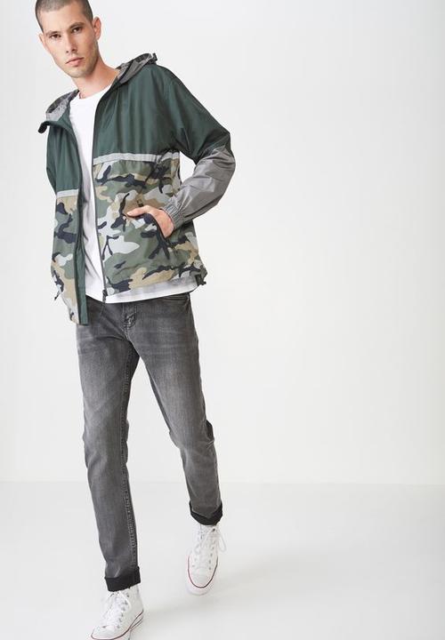 Cotton On - Zip thru camouflage spray jacket - green & grey