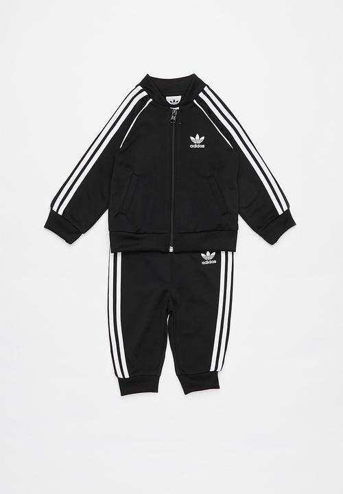black and white adidas superstar tracksuit