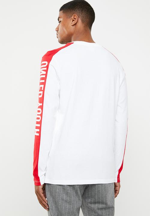 Jack & Jones - Pops long sleeve crew neck T-shirt - white