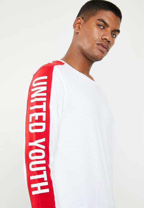Jack & Jones - Pops long sleeve crew neck T-shirt - white
