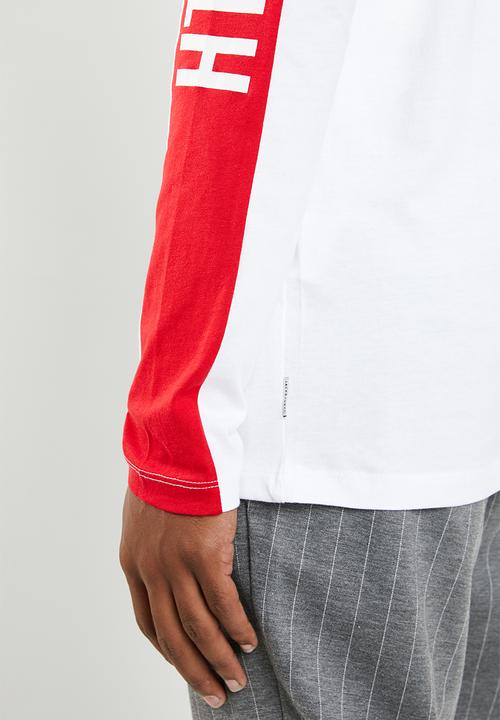 Jack & Jones - Pops long sleeve crew neck T-shirt - white