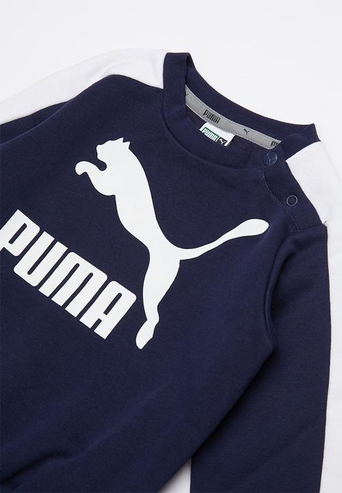 PUMA - Minime prime t7 crew jogger peacoat - navy & white
