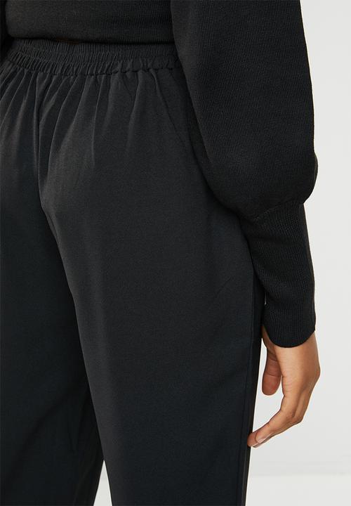 Brave Soul - Baggy trousers with tie waist - black