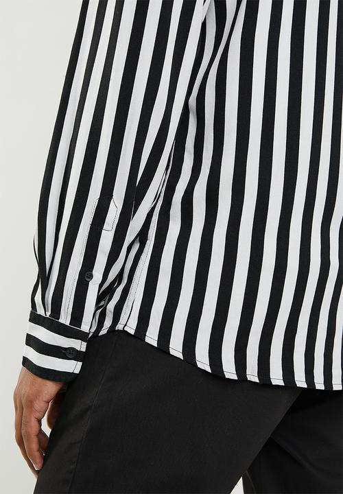 Jack & Jones - Lance shirt long sleeve - black & white