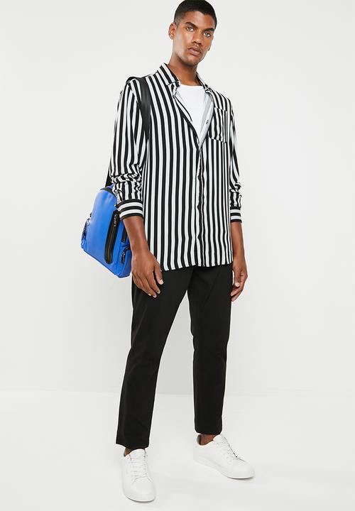 Jack & Jones - Lance shirt long sleeve - black & white