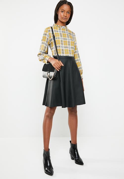 Superbalist - frill neck blouse - check