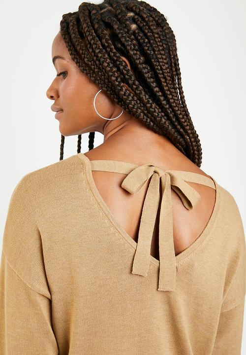Superbalist - V-back detail skinny with tie back jersey - camel