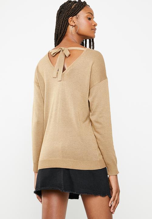 Superbalist - V-back detail skinny with tie back jersey - camel