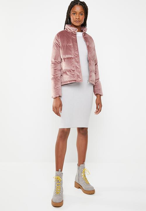 Brave Soul - Velvet padded jacket - pink