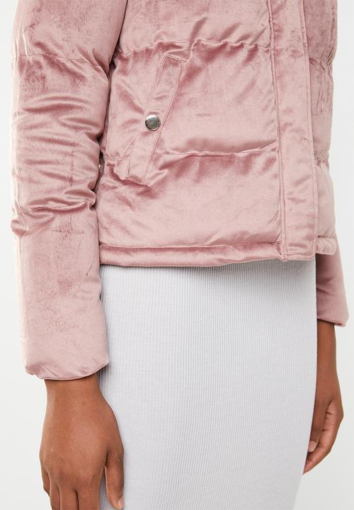 Brave Soul - Velvet padded jacket - pink