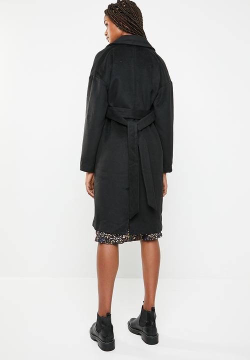Missguided - Relaxed belted coat - black
