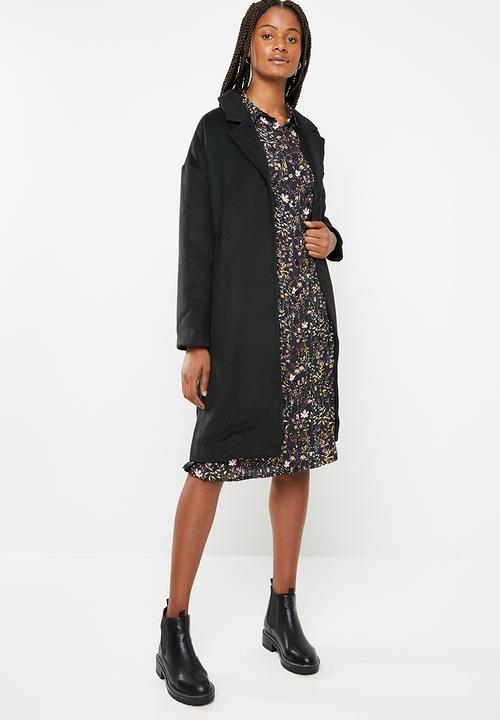 Missguided - Relaxed belted coat - black