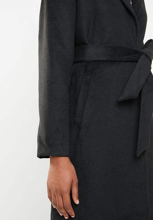Missguided - Relaxed belted coat - black