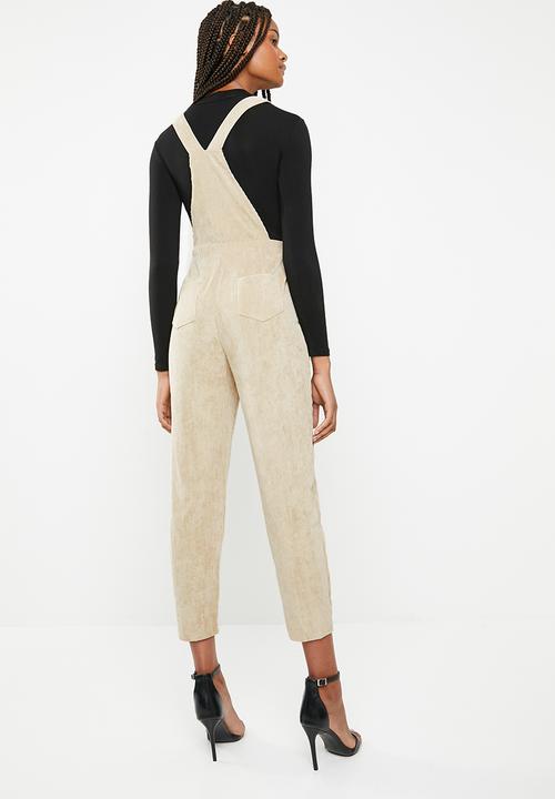 Missguided - Cord dungaree jumpsuit - beige
